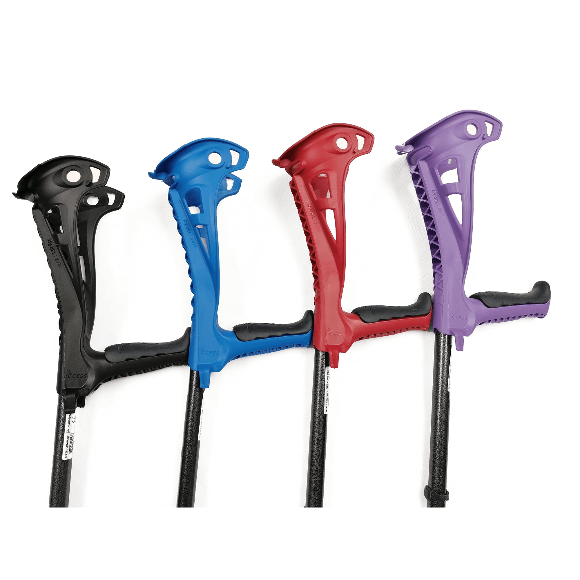 FDI - Muletas De Adulto Access Confort. Par De Muletas Regulables En Altura Y Empuñadura Suave. Ultraligeras De Aluminio. Color Negro. Talla Única