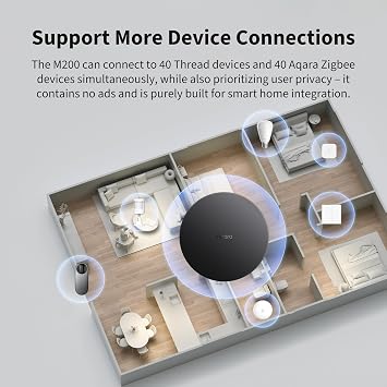 Aqara Smart Hub M200, Matter Controller, Thread Border Router, Featuring Aqara Zigbee, Bluetooth, Wi-Fi, PoE, IR, Supports Amazon Alexa, Apple HomeKit, Home Assistant, SmartThings, Google Home