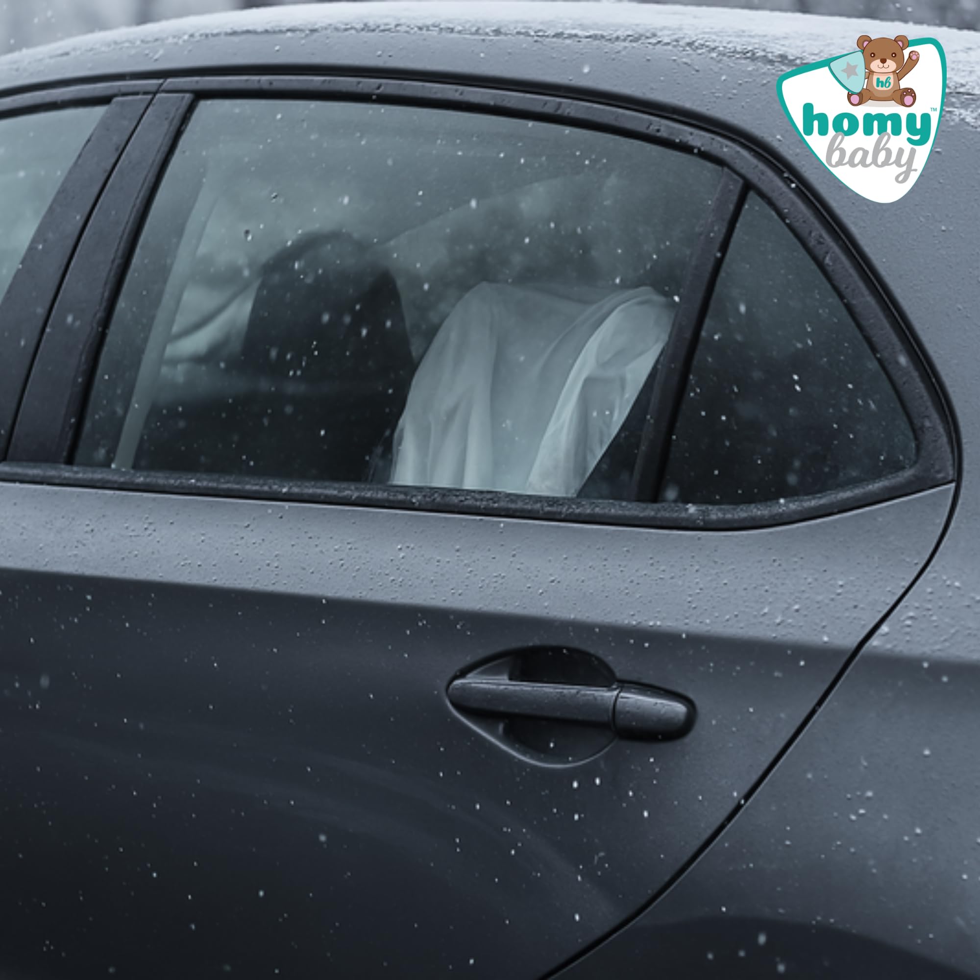 HOMYBABY® [2 unidades] Funda Antitérmica Silla Coche Bebe UNIVERSAL - Protección Solar Anti-UV - Reduce Calor hasta 25°C - Ajustable Grupos 0 1 2 3 - Protector Silla Infantil (Silver, X2)