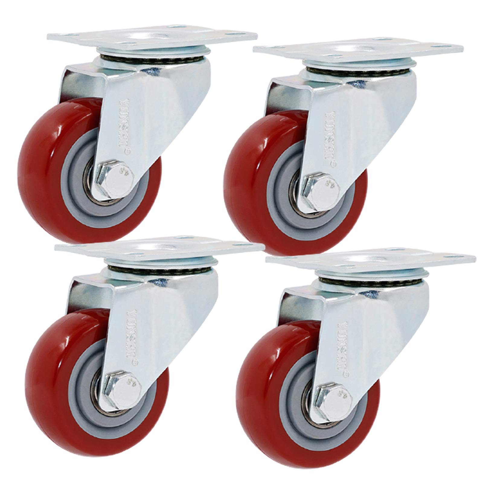 GYRAZXS Heavy-Duty Swivel Cs 4-Pack 75mm Furniture Wheels with Double Bearings Universal Polyurethane Replacement Rolling Cs for Tables and Furniture