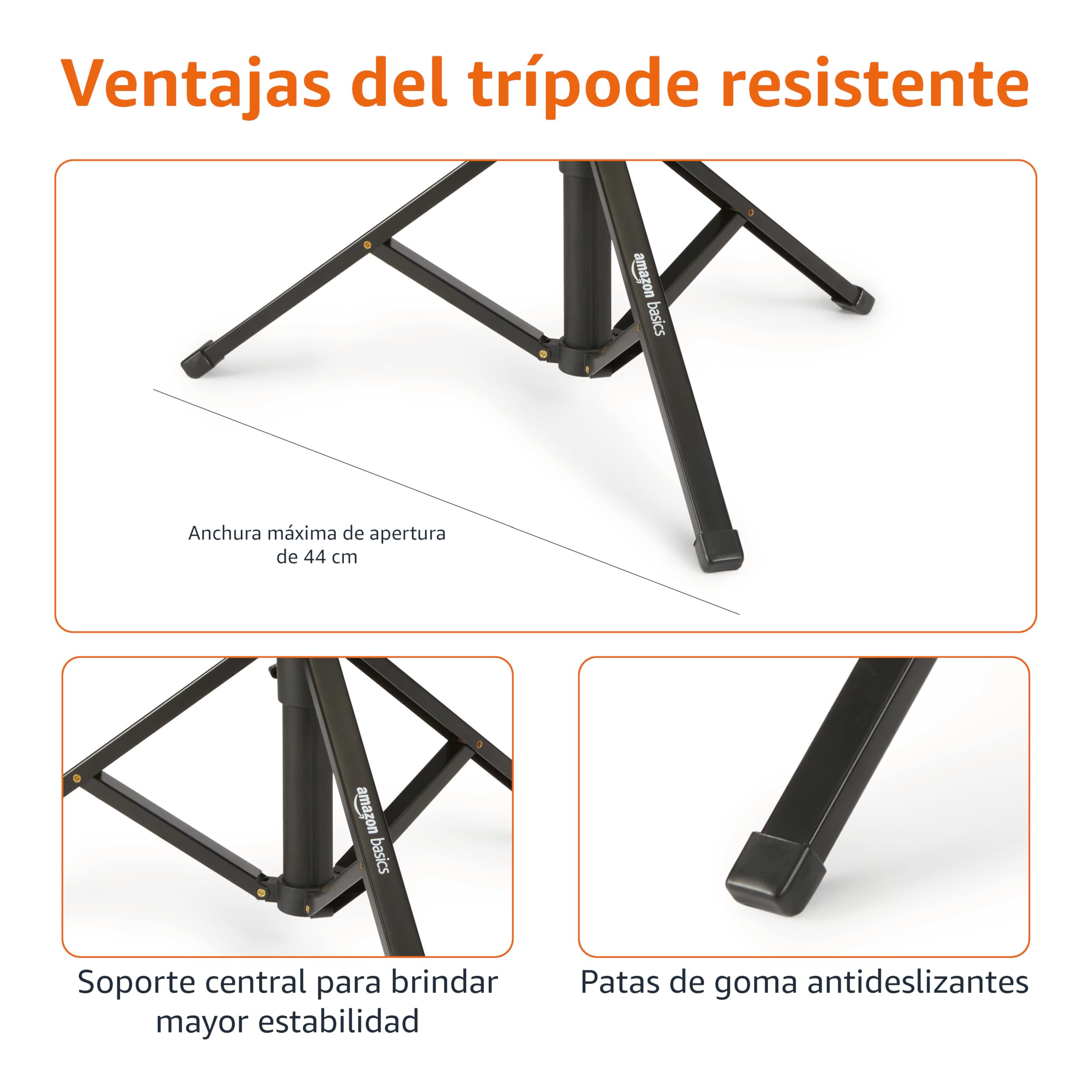 Amazon Basics Trípode y Paloselfi Extensible para Teléfono de 162cm/64in, con Mando a Distancia Inalámbrico, Negro - 5