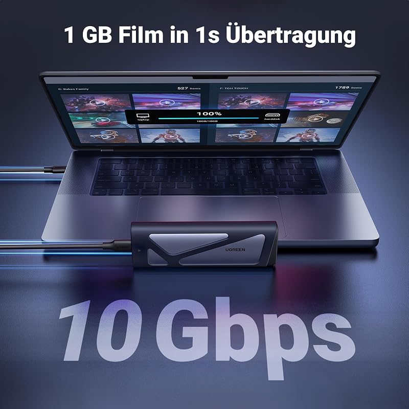 UGREEN M.2 SSD ház USB 3.2 Gen 2 NVMe és SATA támogatással