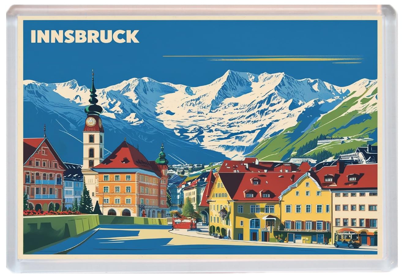 Baked Bean Store Multicolor Innsbruck - Austria - Jumbo Artistic Fridge Magnet 96 X 67Mm