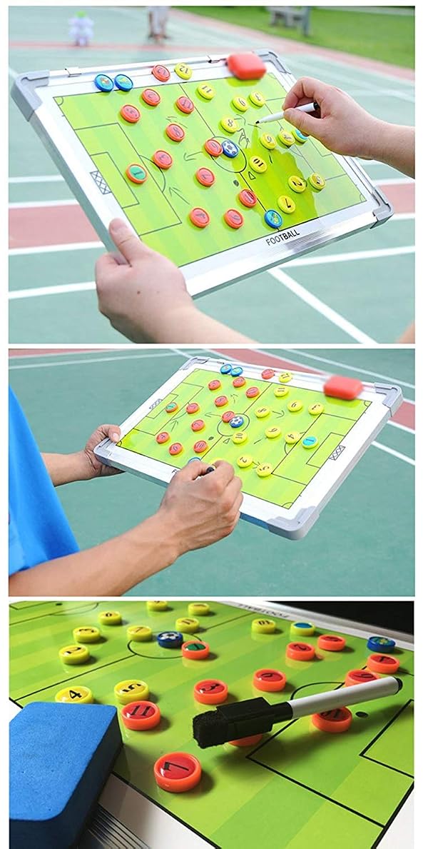 Soccer Coaching Board - Double-Sided Football Tactics Strategy Whiteboard,Portable Clipboard with Markers (17.7x11.8) (Soccer) by Zosebffej - Image 5
