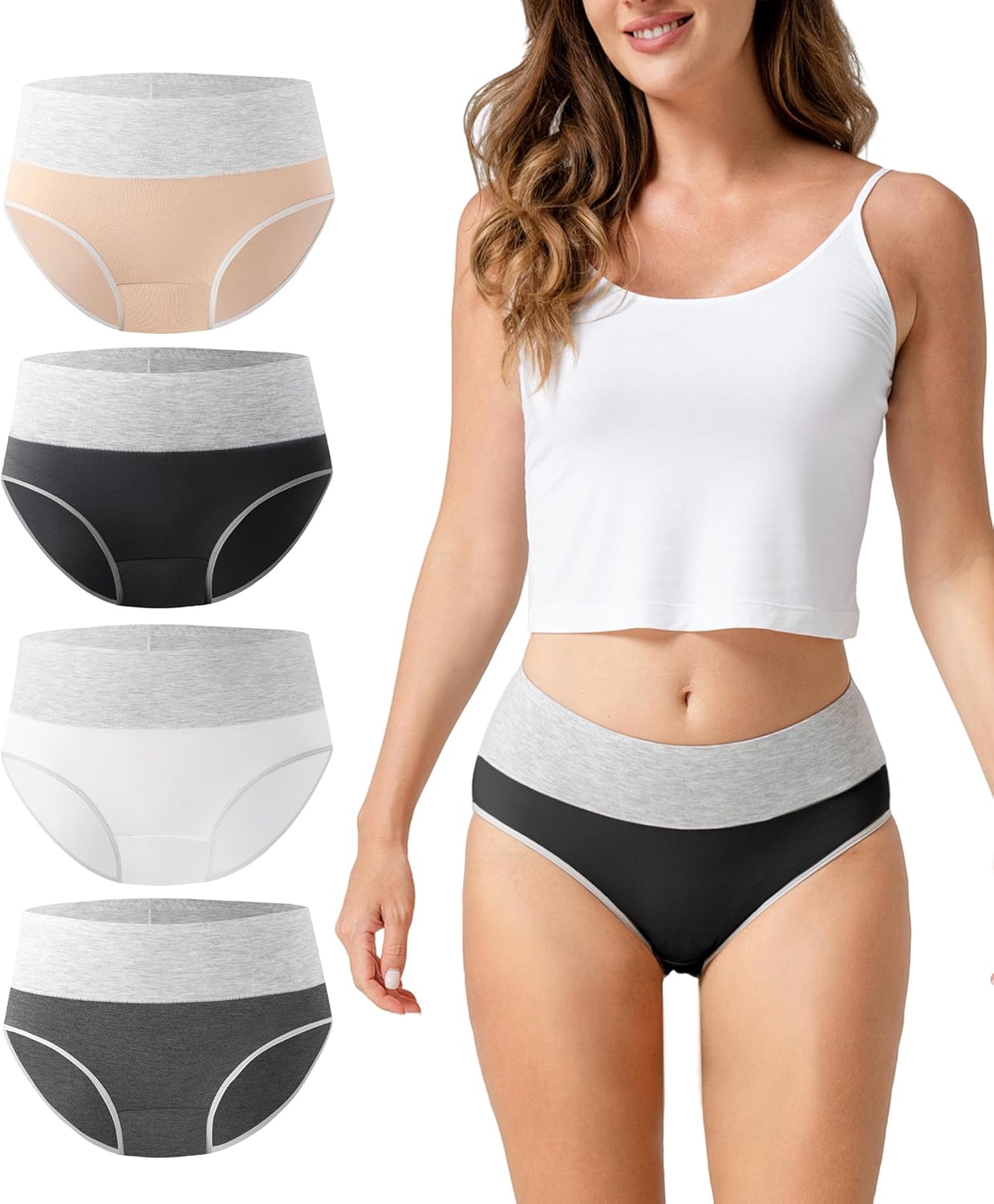 DAVID ARCHY Womens Underwear, Bamboo Rayon Women's Briefs - Moisture Wicking Panties, Soft & Breathable, 4 Pack