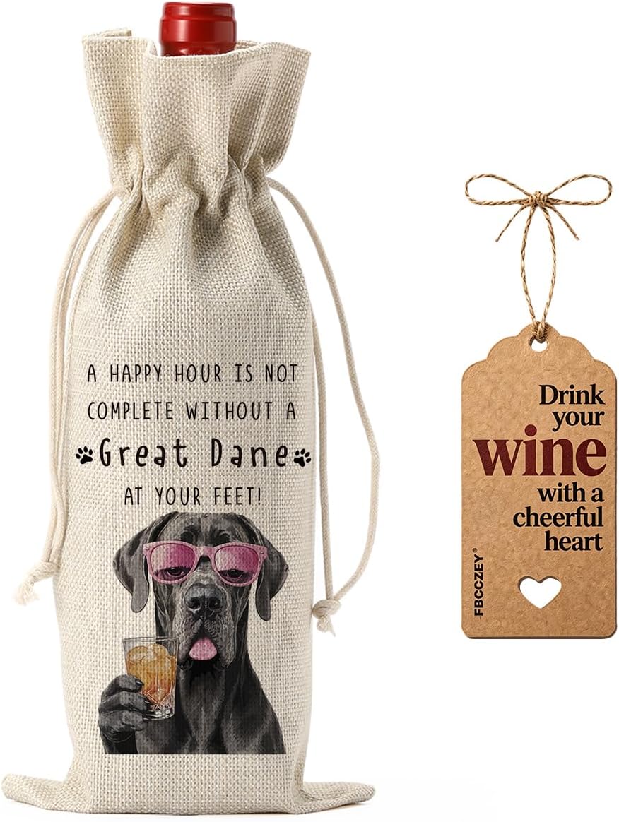 Fun Great Dane Gifts Wine Accessories Gifts for Women Wine Lovers Wines Bag