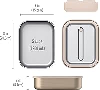 Vista 7 de Bentgo MicroSteel - Lonchera a prueba de fugas, apta para microondas, horno, recipiente estilo bento, con divisor extraíble, tapa hermética, diseño