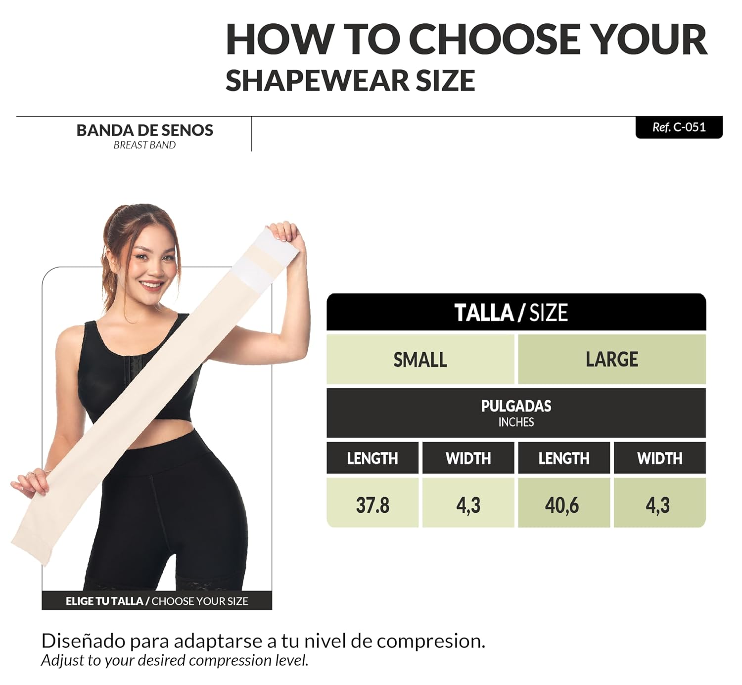 Forma Tu Cuerpo Breast Band - Breast Augmentation Essentials, Surgery Recovery Supplies, Stabilizer Band, Compression Wrap, Post-Op Breast Reduction Support, Medical Chest Wrap for Women BEI L/XL