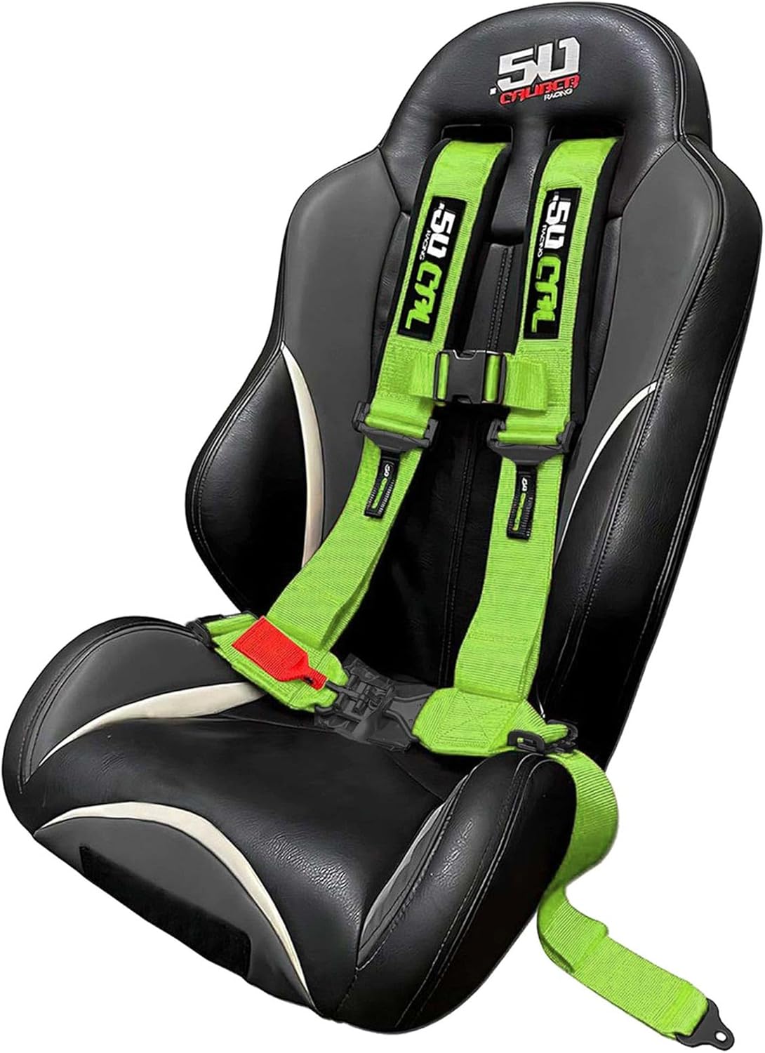 1pc Lime Green 4 Point Harness for Bucket Seat, 2in Belt, Quick Release, 10 Color Options, Racing Harness UTV RZR Car (6300)