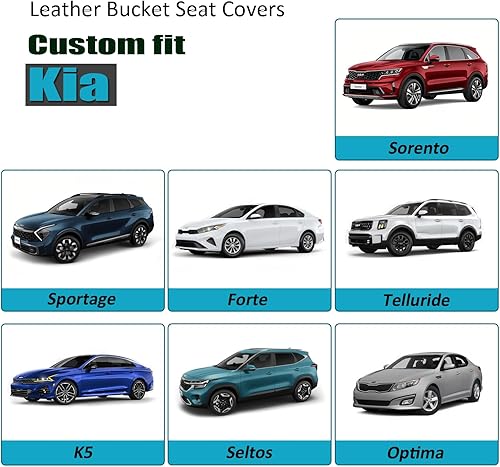 Miniatura 3 de GIANT PANDA Funda de asiento delantero de automóvil para Kia, fundas de asiento de cubo de cuero, ajuste personalizado para Kia Sorento Sportage