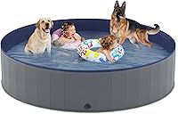 Niubya 72x12 Inch Foldable Dog Swimming Pool - Collapsible Portable Pet Bath Tub for Dogs Cats, Indoor Outdoor Wading Pool