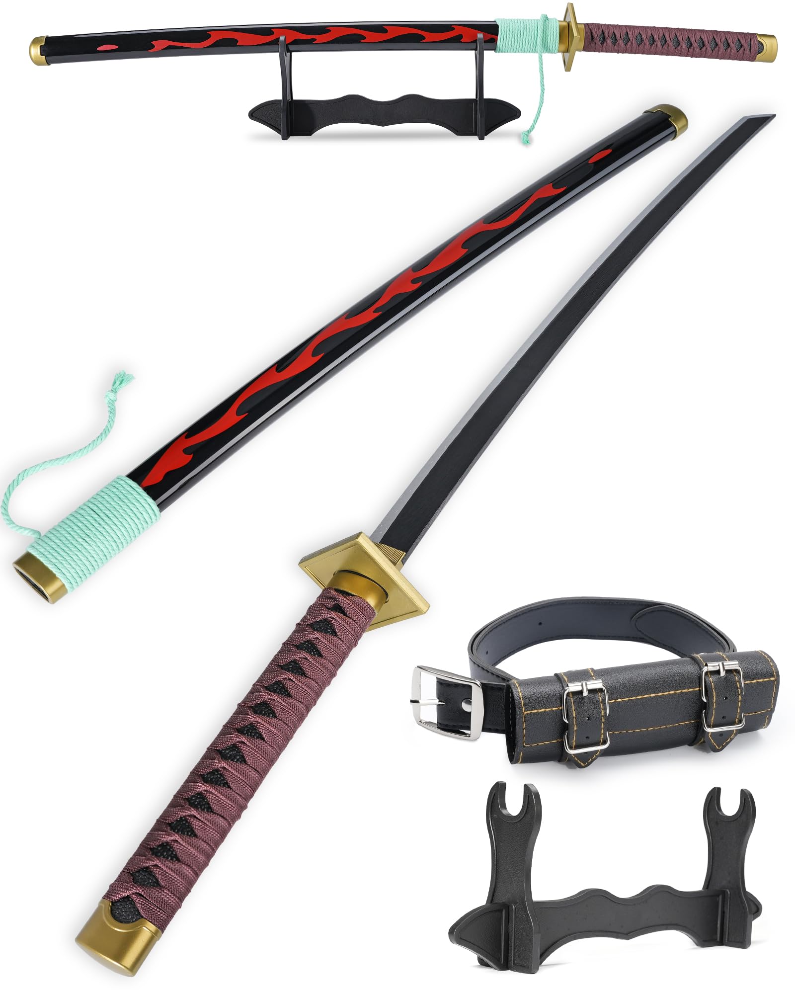 Photo 1 of ** SOLD AS IS, NO REFUND/RETURN** SEE COMMENTS!
Cold Blade Katana Sword - 41 inches Katana Replica with Holster Belt and Display Stand - Sword with Authentic Design Jinweimen