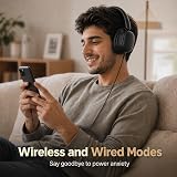 TIMU Casque Bluetooth Over Ear sans fil 5.4 avec 100 heures d'autonomie - 5
