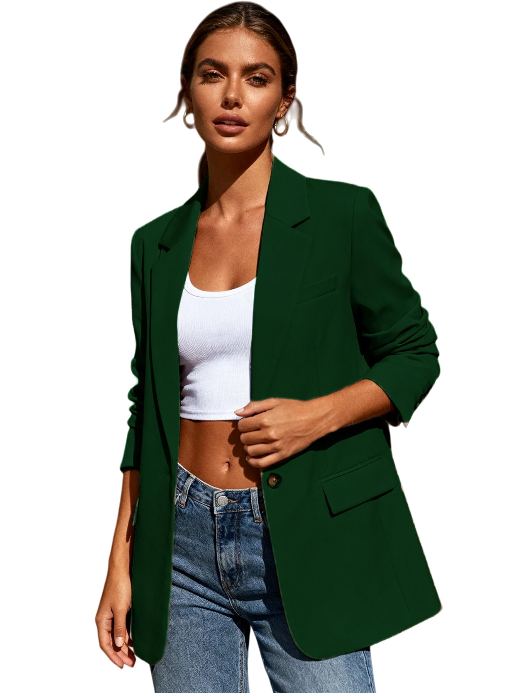Womens Open Front Open Blazer Jackets Casual Business Trendy Outerwear Office Work Party