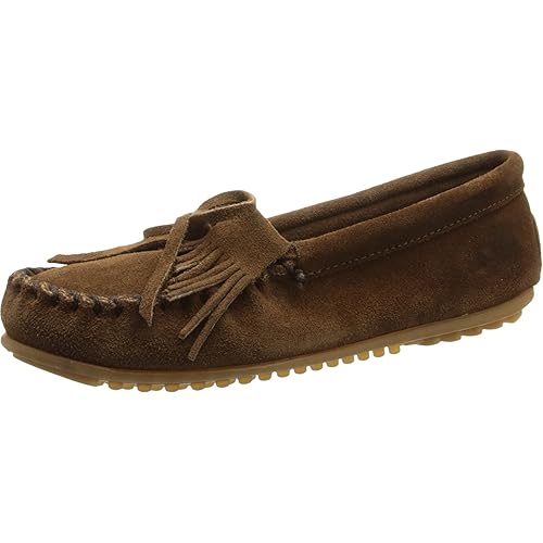 Minnetonka Women's Kilty Suede Hardsole Moccasin