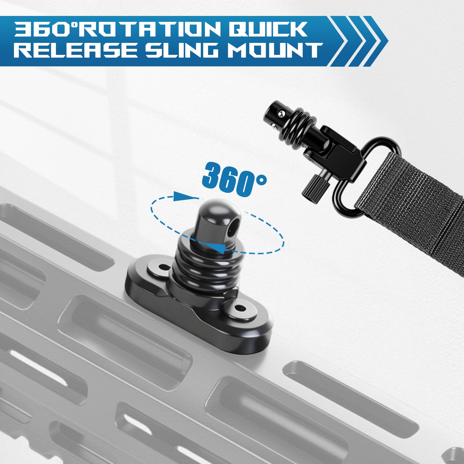 QD Sling Swivel Stud per QD Sling Mount, in acciaio resistente, adattatore a sgancio rapido con pulsante