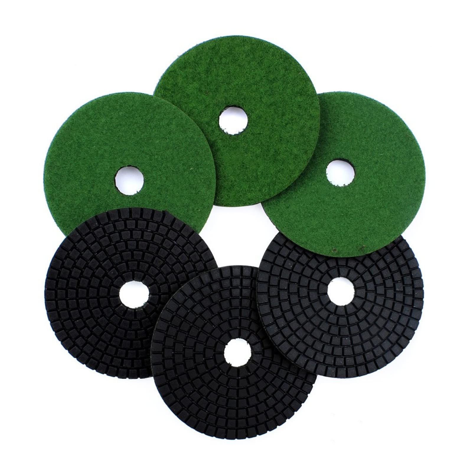 Almohadillas pulidoras de diamante, Almohadilla de pulido de resina de diamante flexible, disco de lijado de diamante de 6 piezas, grano 30 de 4 pulgadas, for granito, mármol, piedra, hormigón, pulido