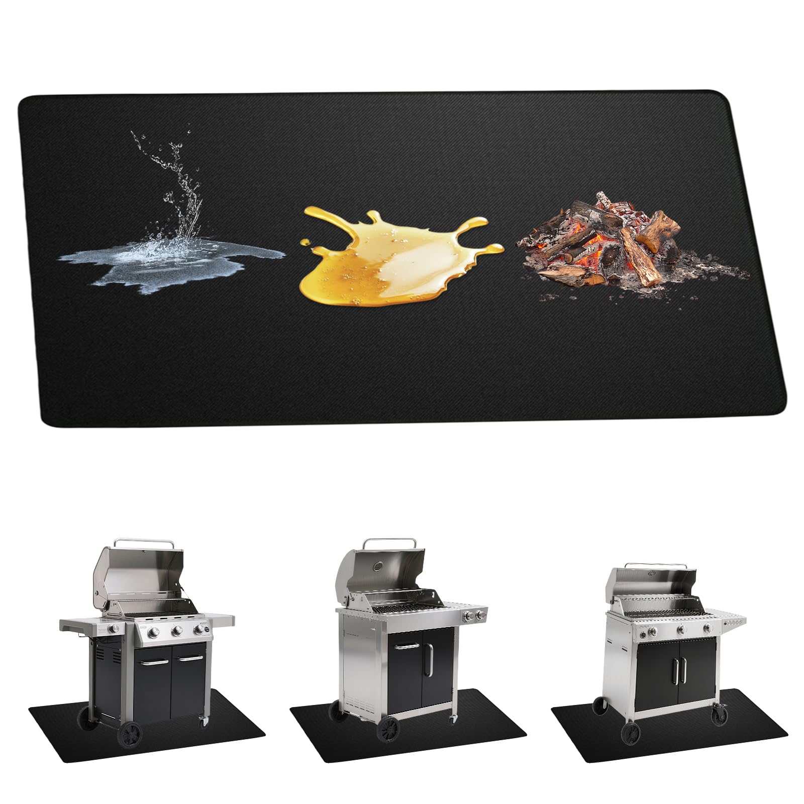 Glasfasermatte Grillunterlage 50x60cm - Feuerfest & Hitzebeständig