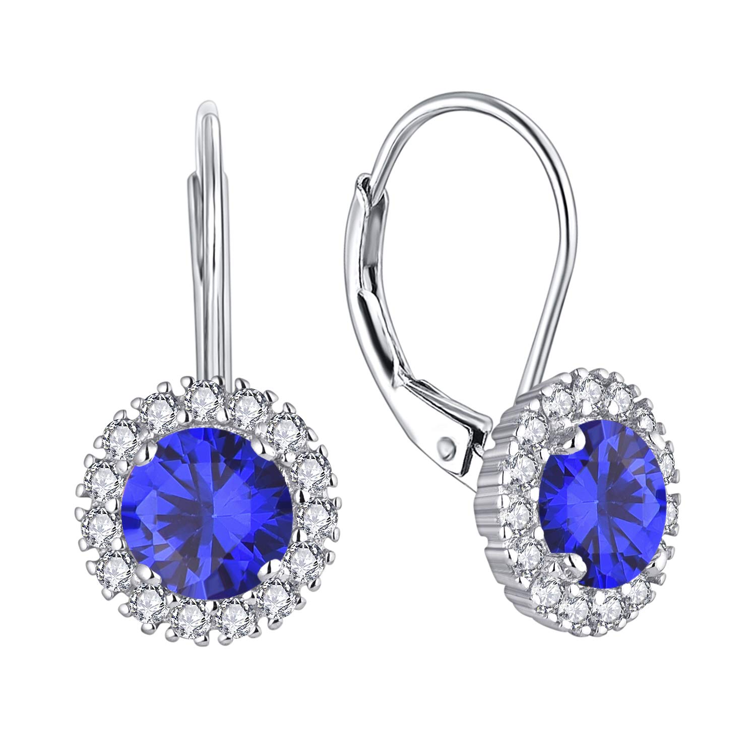 JO WISDOM Damen Hängende Ohrringe Runde Silber 925 mit 3A Zirkonia Kristall,Schmuck für Frauen