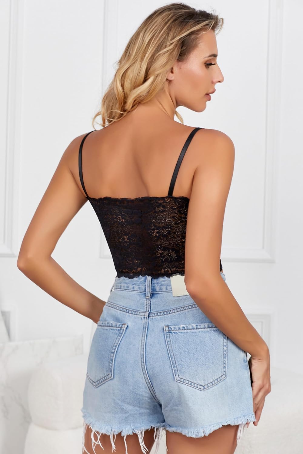 Women Lace Bra Plunge Padded No Underwire Bralettes - Image 3