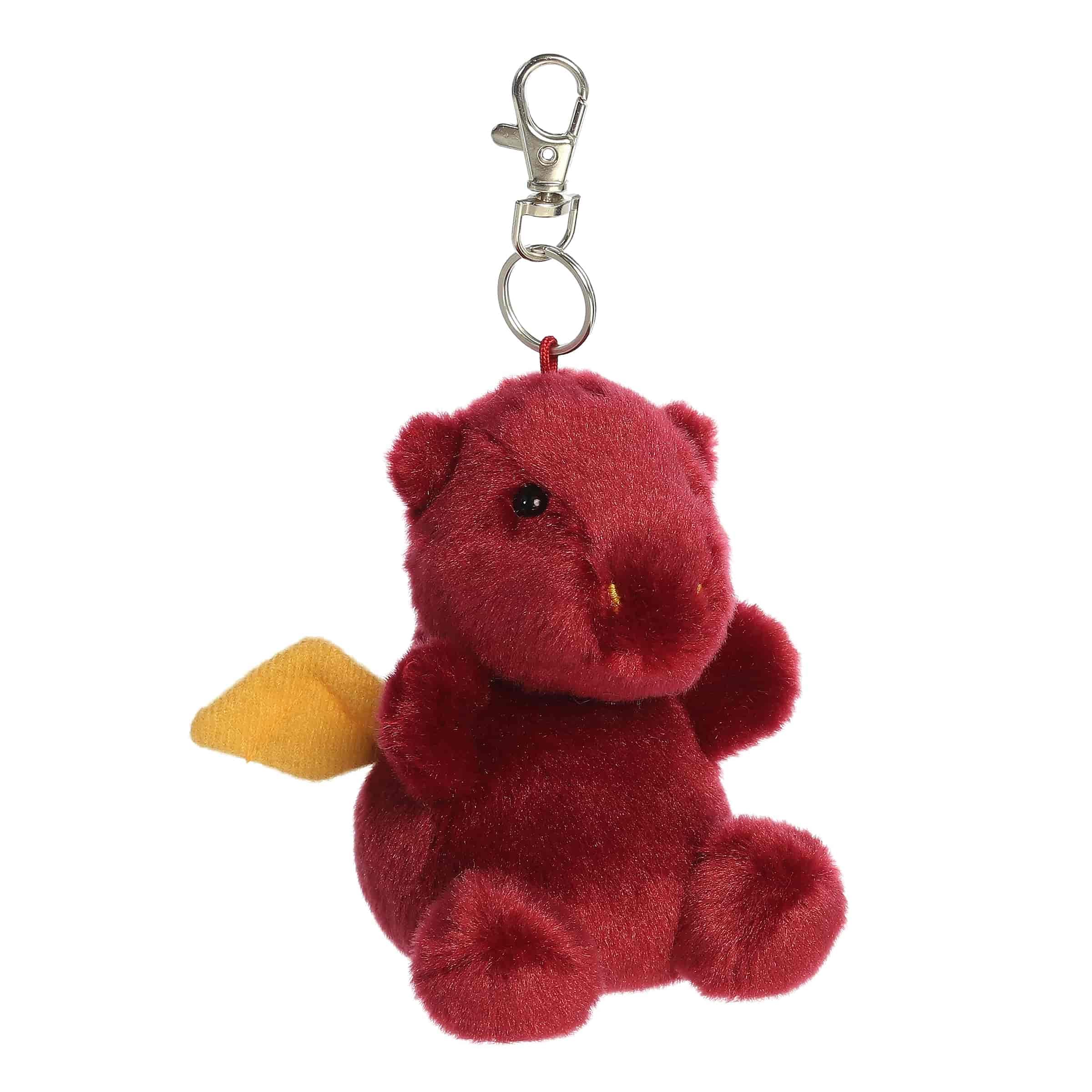 Aurora® Adorable Palm Pals™ Aidan Dragon™ Clip-On - Fun Collectible Plush For Kids and Adult Collectors - Perfect for Decorating Rooms and Birthday Gifts - Red 4 Inches