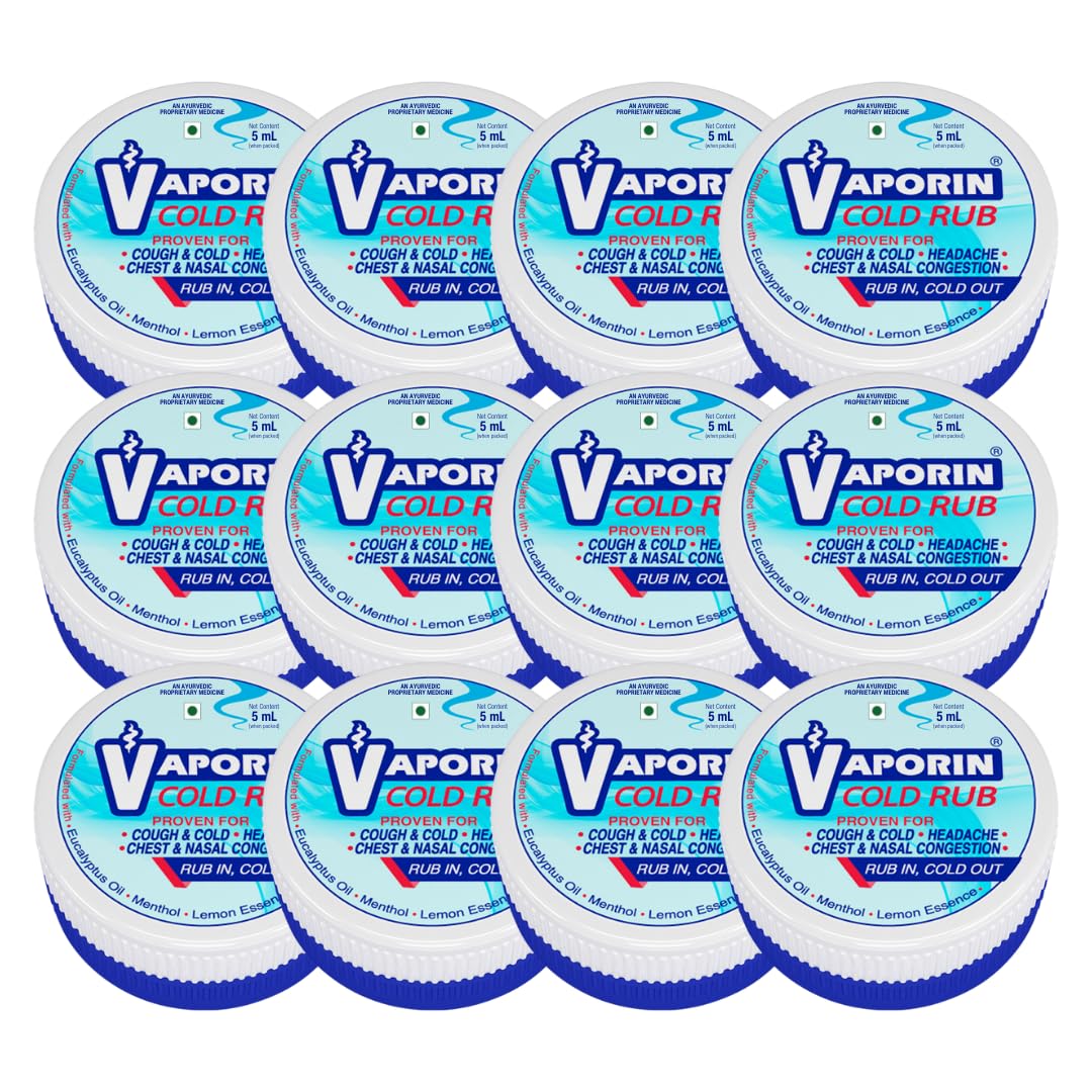 Vaporin Cold Rub 5mL (Pack of 12) | Strong Relief for Cough, Cold, Nasal Congestion, Headache, Runny Nose, Chest Tightnes... - Review, Price and Buying Guide