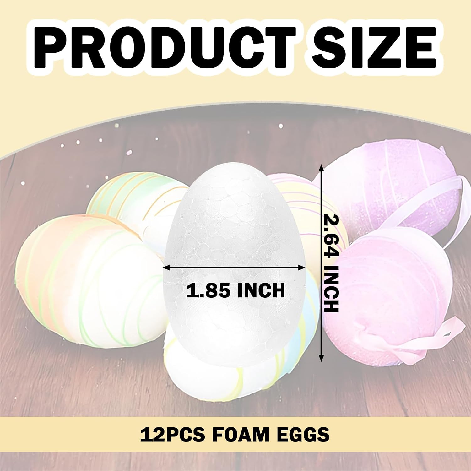 FOONEA 12PCS 2.64 Inch Fake Eggs Easter Eggs Craft Foam Eggs, White DIY Painting Solid Eggs for Easter Christmas Halloween Holiday Crafts Making Handmade DIY Painting School Projects