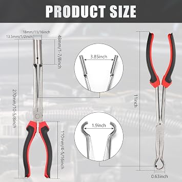2 Pack Spark Plug Wire Removal Tool Kit Includes Spark Plug Boot Removal Tool and Pliers Pulling Tool,wire Puller Removal Tool Pliers(Red)