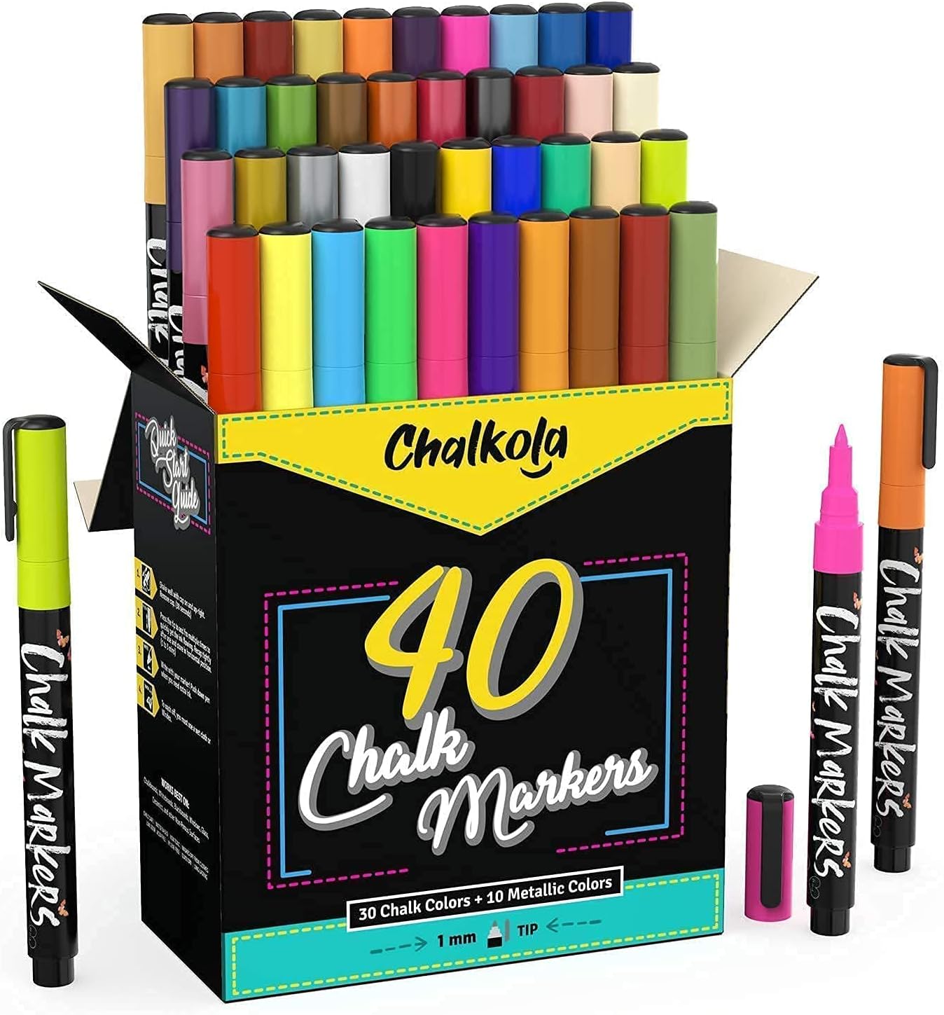 Chalk Artist Bundle- 30 Neon & Pastel + 40 Neon, Classic & Metallic Chalk Markers