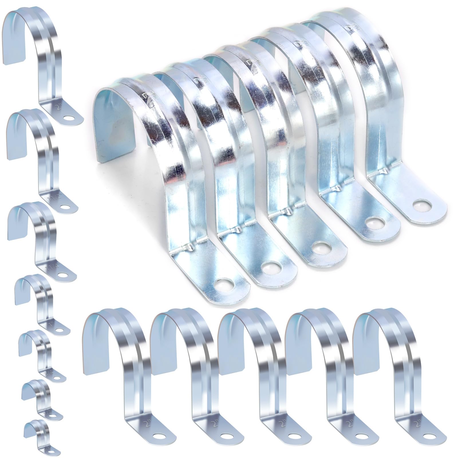 Cimeton 20Pcs 2 Inch One Hole Pipe Strap Single Hole Pipe Clamp One ...
