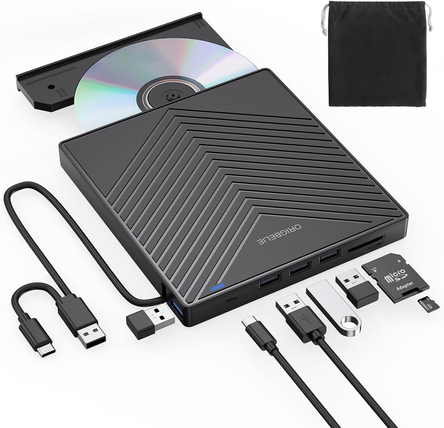 ORIGBELIE Lector CD/DVD Externo USB 3.0 Type-C - Plug&Play Grabadora para PC/Mac - Compatible con Windows y Mac - 4o/Xp/Vista - Linux 3 ORIGBELIE Lector CD DVD Externo, USB 3.0 y Type-C CD/DVD +/-RW Drive, Plug&Play Grabadora CD DVD Externa para PC, Portátil, Escritorio, iMac, MacBook Pro/Air, Windows 11/10/8/7/XP/Vista, Linux, Mac OS - ¿Vale la pena?