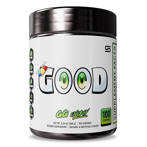 Gamer Supps GG® Energy - Good by SMii7Y (100 Servings) - Keto Friendly Gaming Energy and Nootropic Blend, Sugar Free + Organic Caffeine + Vitamins + Immune Support, Powder Drink