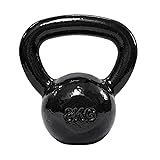 Amazon Basics Kettlebell - Poids d'Entraînement en Fonte avec Poignée Large Texturée - Finition Peinte - Noir 8 kg