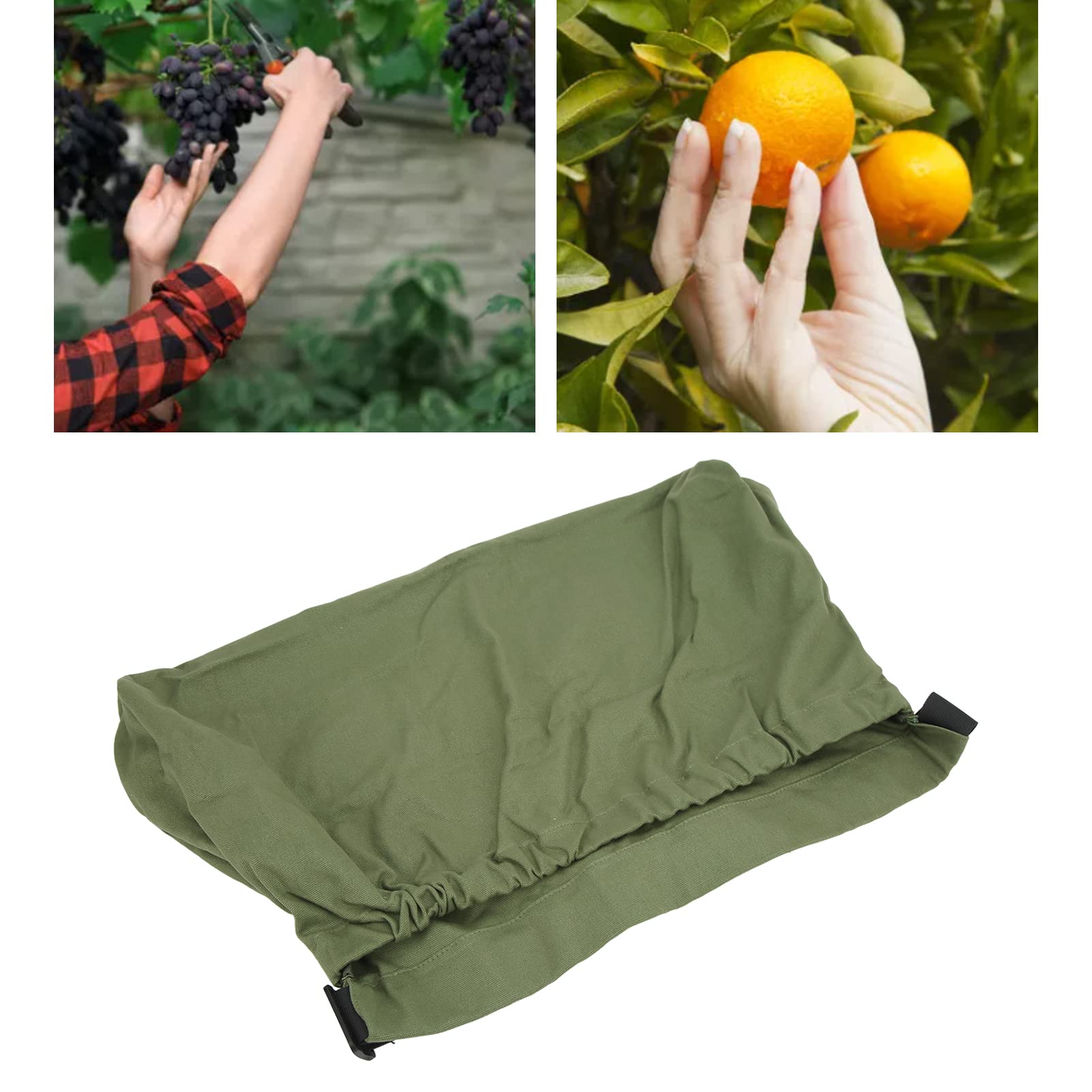 SOONHUA Sac de cueillette de champignons en tissu Oxford pliable, lavable et réutilisable pour la recherche de fruits