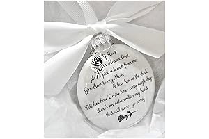 In Memory of Mom, If Roses Grow in Heaven Mother Memorial Christmas Ornament