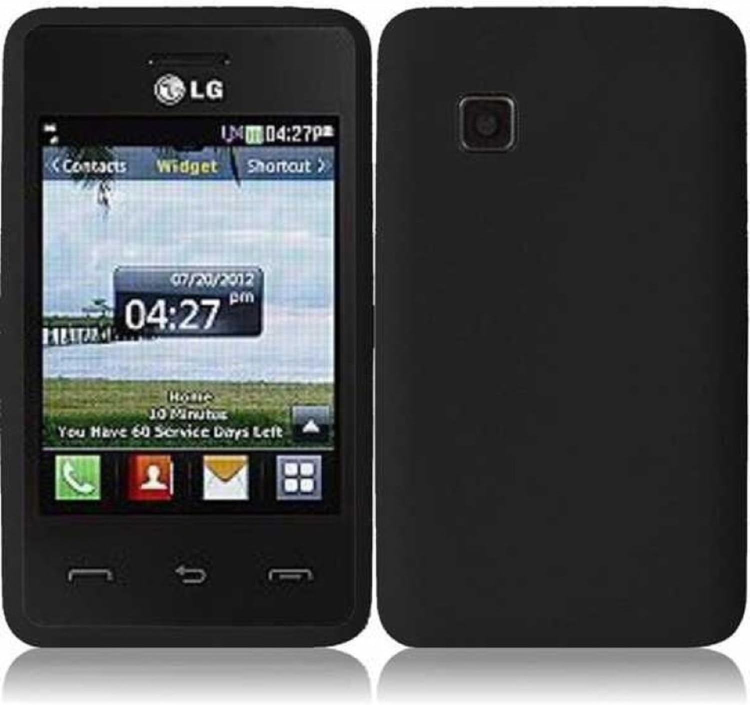 for Tracfone LG 840G LG840G Silicone Jelly Skin Cover Case Black