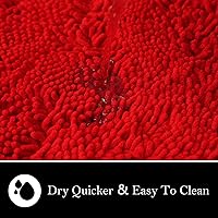 Vista 7 de Alfombras de baño de chenilla, juego de 2 piezas, superabsorbente, con fuerte respaldo antideslizante de PVC, alfombras de baño para el baño