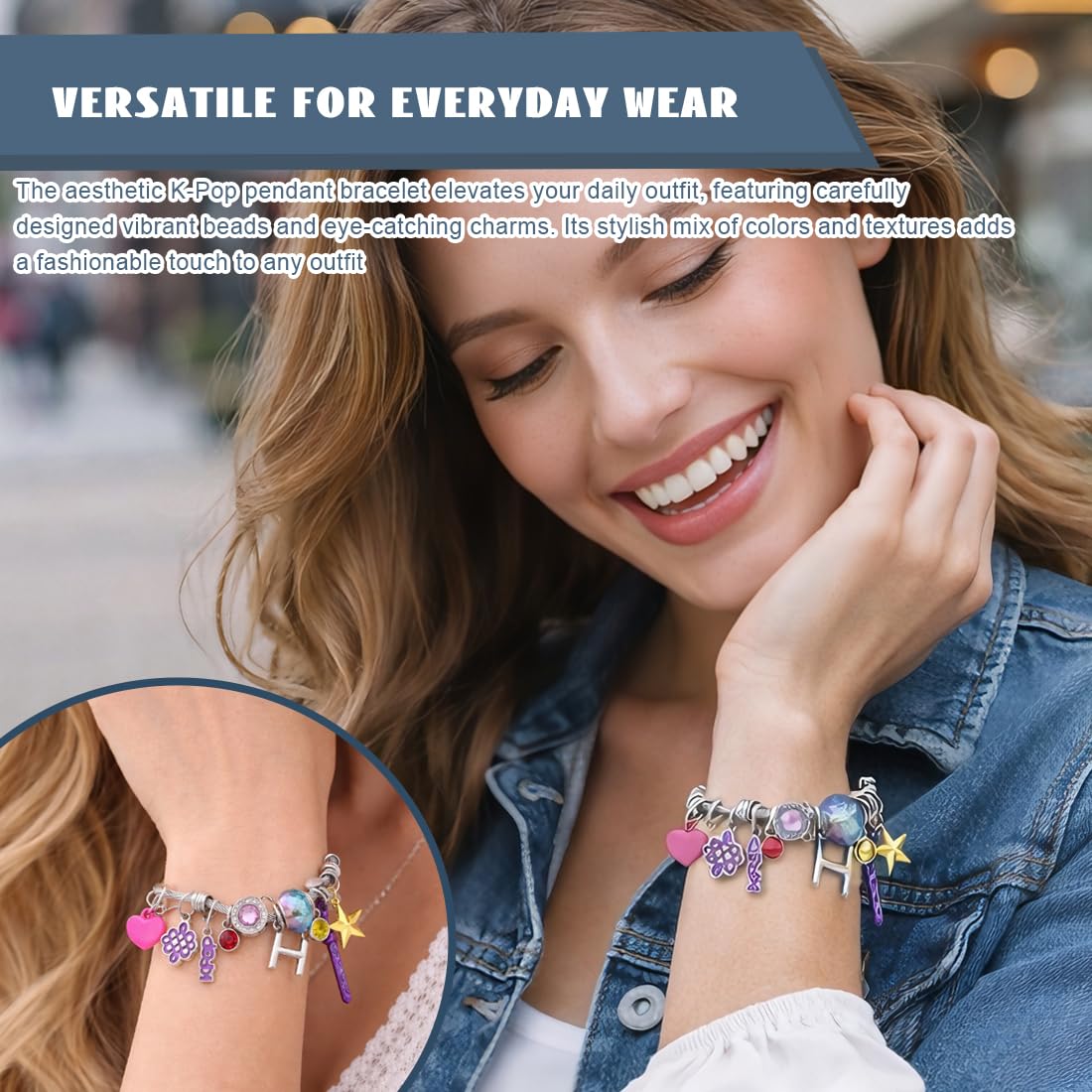 RGKY Pulsera K-pop Costume H_unters Ajustable,Pulsera Joyería Acero Inoxidable,Kpop Merchandise,Pulsera Unisex de Plata,Artículos para Fans de Kpop,Hun_trix Merch,Perfecto para los Fans de Kpop — view 5