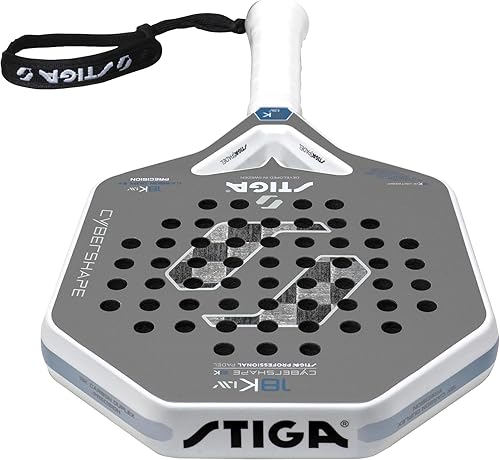 Miniatura 4 de Stiga Raqueta de pádel 18K LW Cybershape, hoja ligera de fibra de carbono para jugar tenis de mesa intermedia para adultos y jóvenes