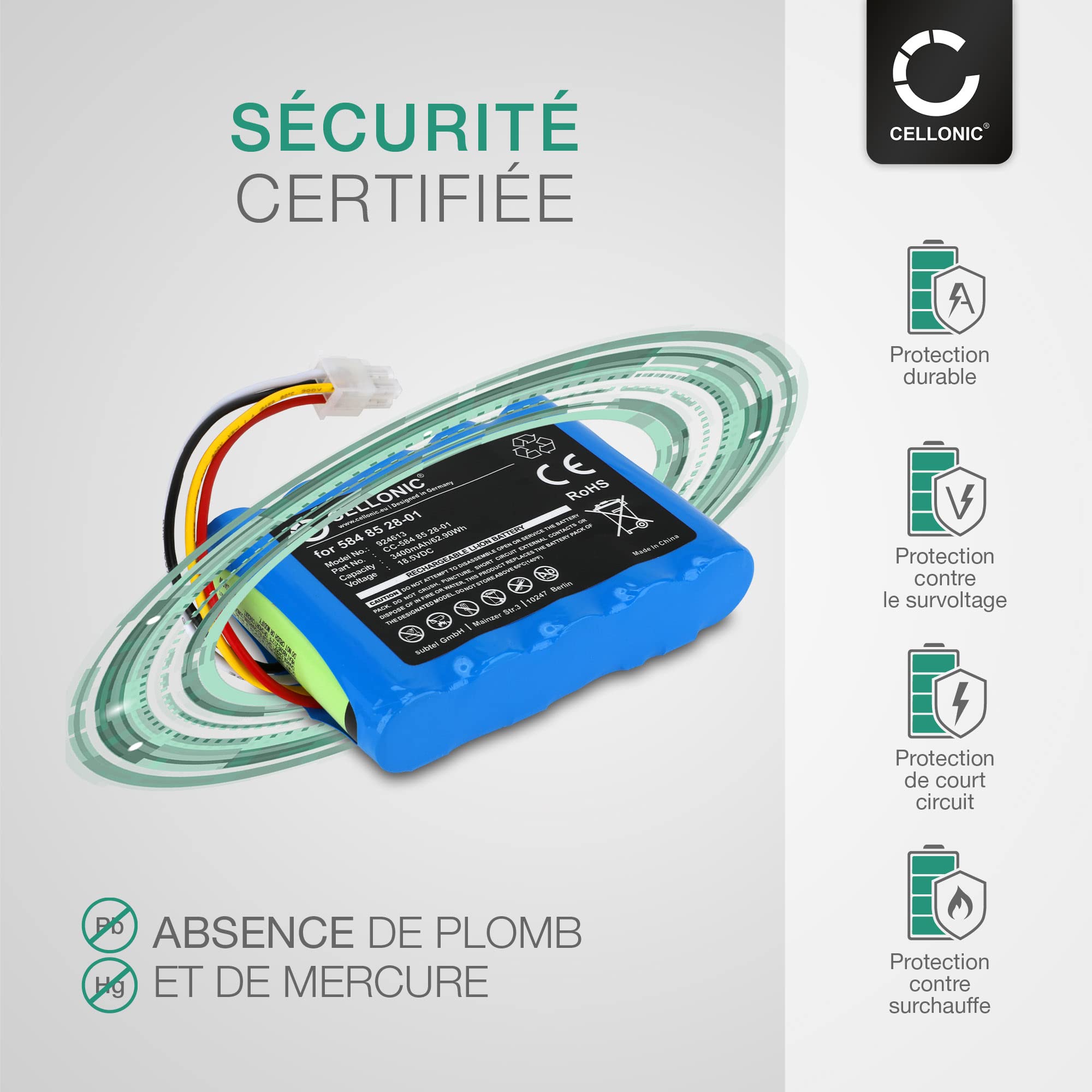 CELLONIC Batterie Compatible avec Gardena R160LI, R16OLi, R100Li, R16OLi