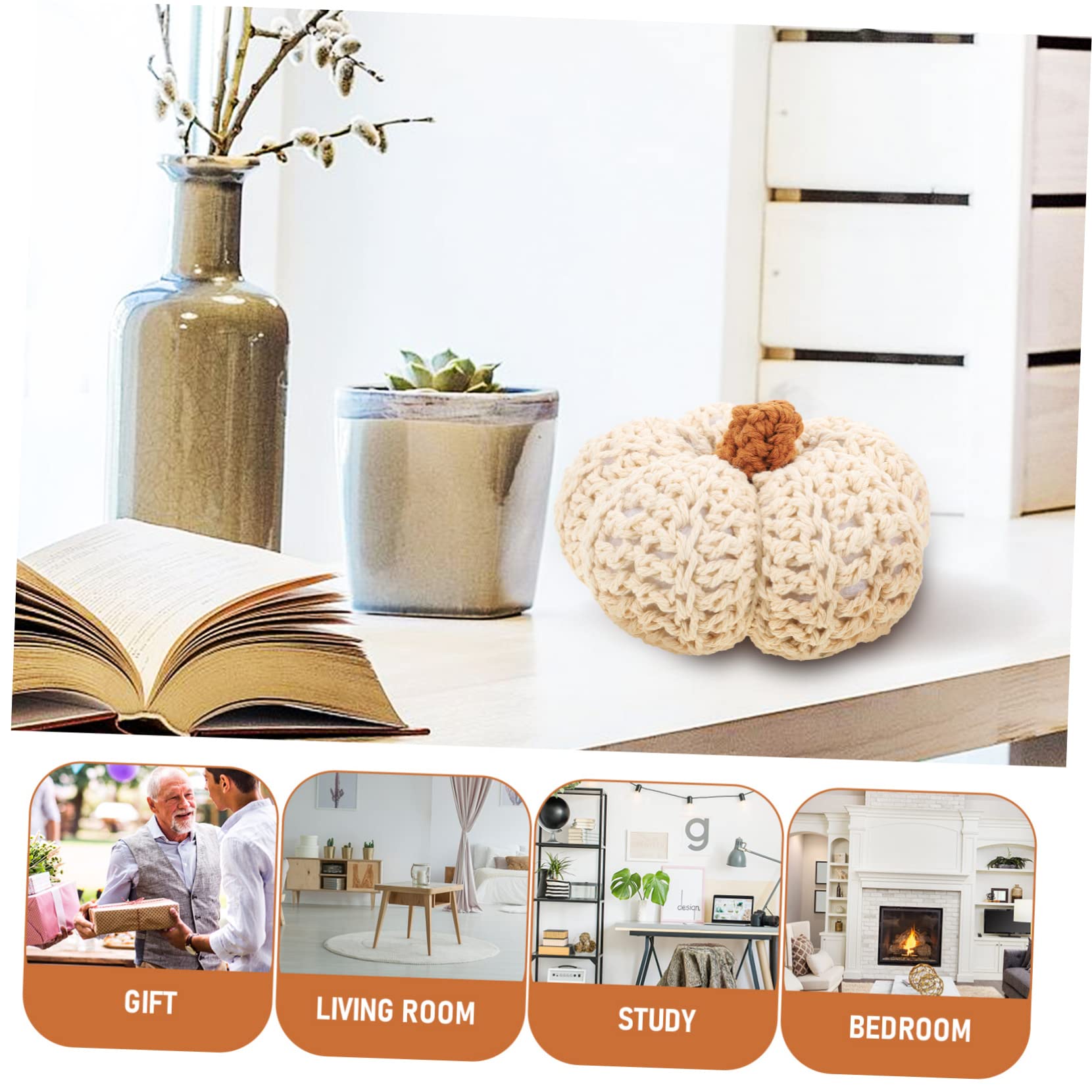 2pezzi Decorazione Cotone Intrecciato Forma di Zucca per Camera da Letto Accessorio da Tavolo per Festa del Ringraziamento e Decorazioni Autunnali Ottima Idea