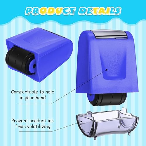 Miniatura 10 de Sherr 2 sellos de rodillo de práctica de líneas de escritura a mano, autoentintado, sellos para profesores, tiras de oración, práctica de escritura