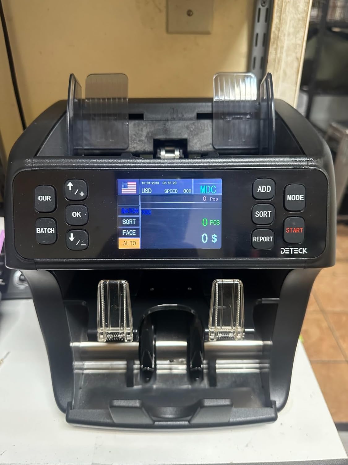 DETECK DT800 Bank Grade Mixed Denomination Money Counter with Reject Pocket, Multi Currency, Bill Counter 2CIS/UV/IR/MG/MT Counterfeit Detection