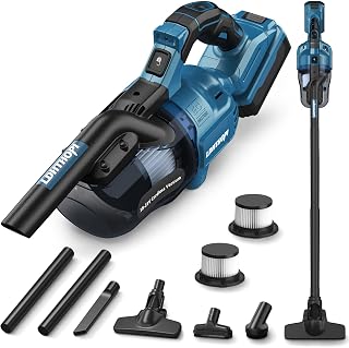 LDHTHOPI Akku Staubsauger für Makita 18V,20000 Pa Starke Saugleistung,1,28 kg Leichter Staubsauger mit HEPA-Filter,5in1 Handstaubsauger mit LED-Licht Für Teppich,Hartboden,Möbel,Auto (Ohne Akku) Blau