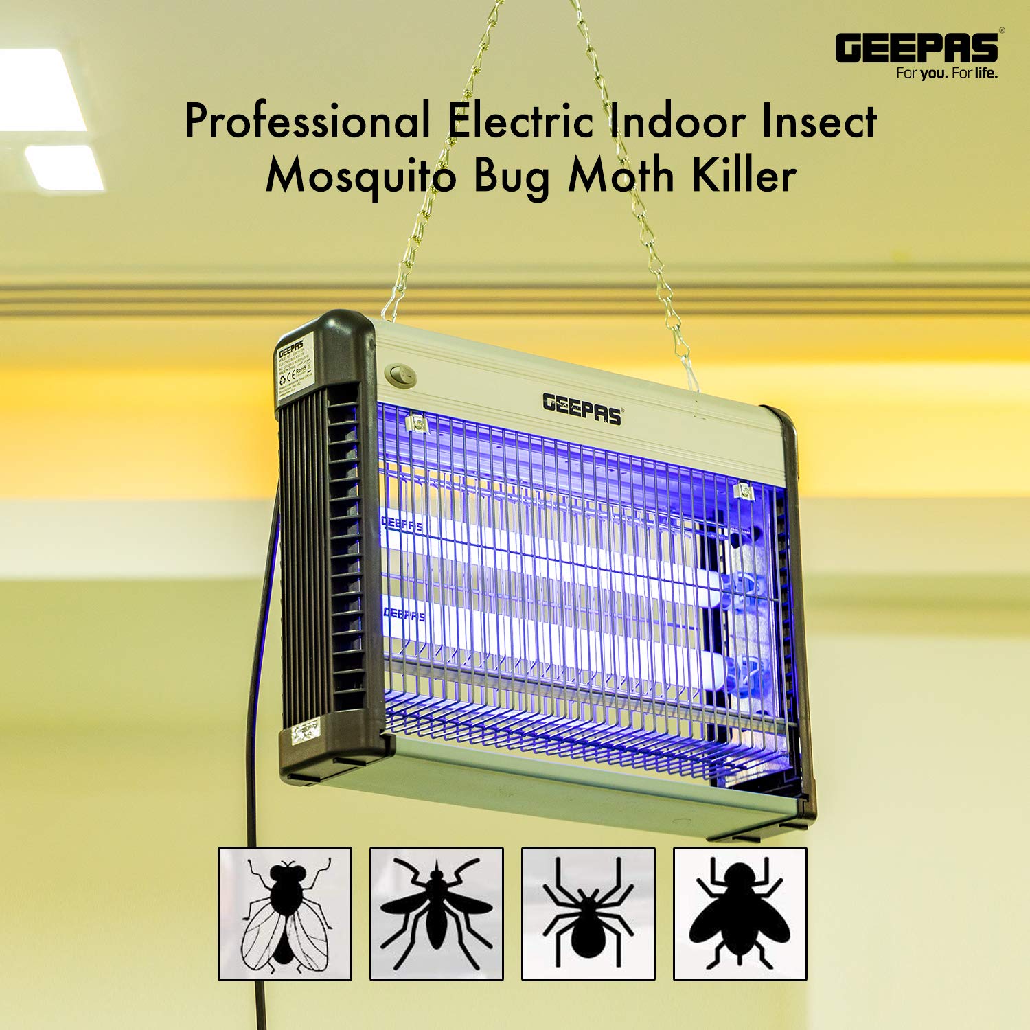 Geepas Fly and Insect Killer Powerful Fly Zapper 20W UV Light