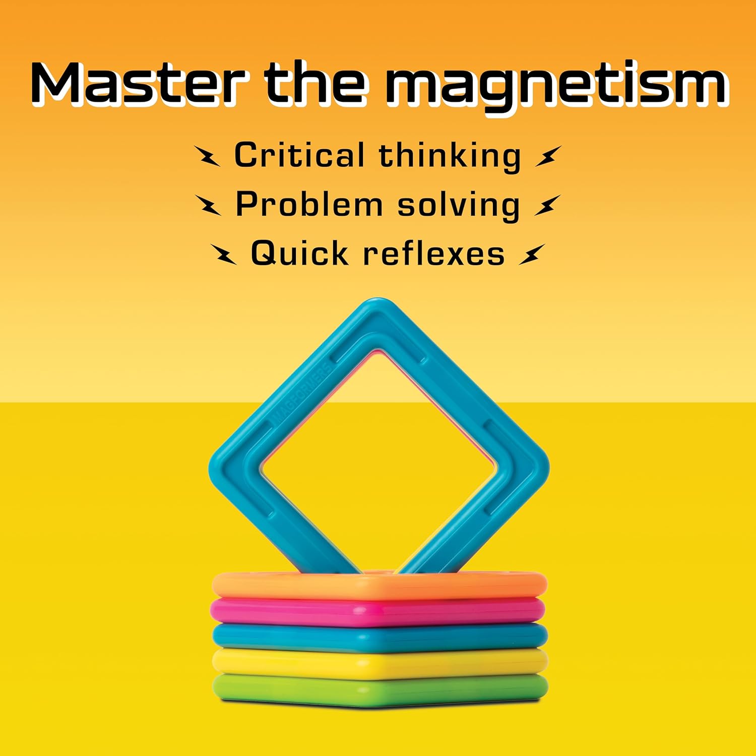 Amigo Magnefix Magnetic Tile Game - Fun Board Game for Family Game Night or Parties. A Race Game with Magnet Tiles and Puzzle Solving. Fun for Kids, Teenagers and Adults. Official Magformer Pieces.