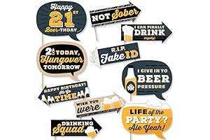 Cheers and Beers to 21 Years - 21st Birthday Party Photo Booth Props Kit