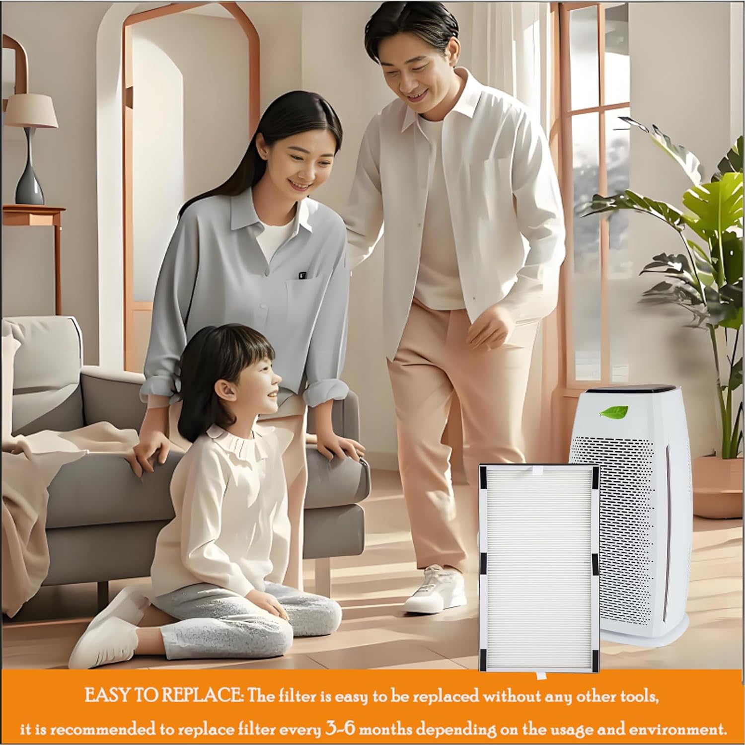 HP600 Filters Replacement Compatible with Hunter HP600 Tall Tower Air Purifie: 5 pack 1 H13 True H-EPA Filter+ 4 x Activated carbon used for Kitchen,Living Room,Bedroom,Office - Image 7