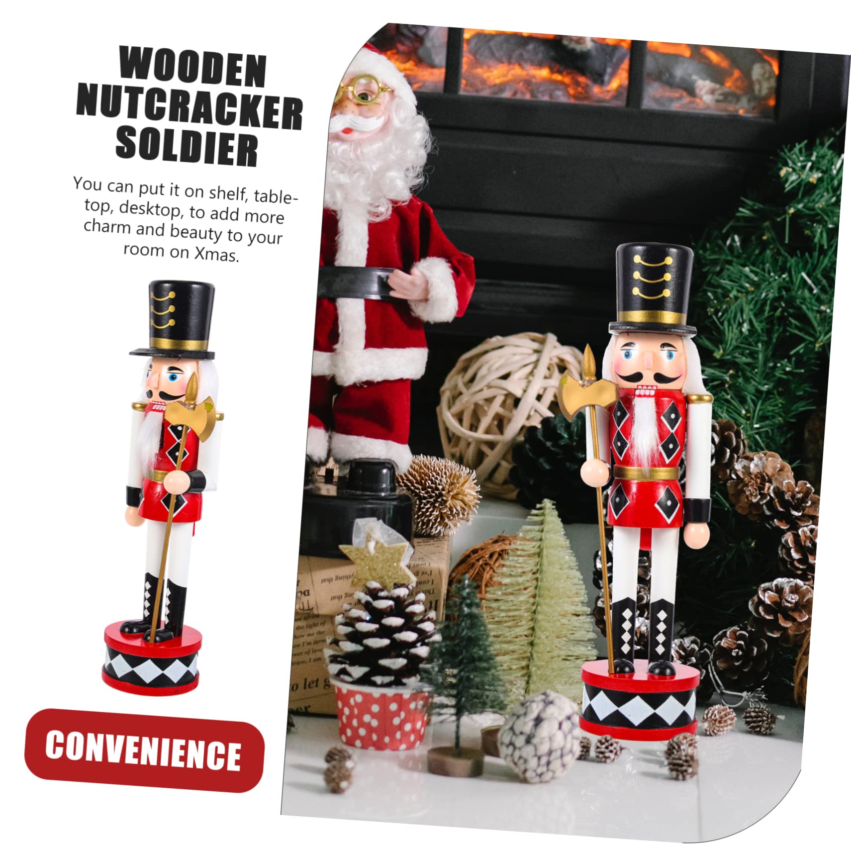 PRETYZOOM 4 Pièces Casse-Noix à Debout Casse-Noix Suspendu De Noël Chiffres De Casse-Noix De Noël Décor De Casse-Noisette De Bureau Décorations De Casse-Noix Jouets De Noël Bois