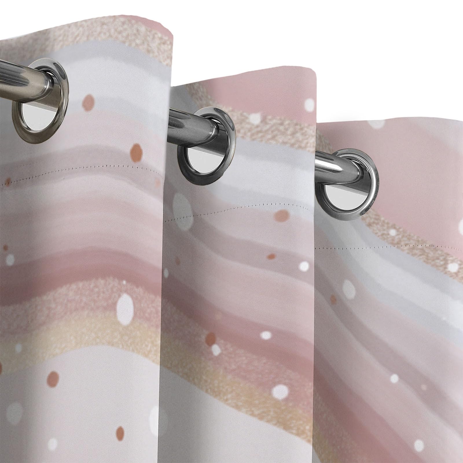 Rideau Occultant Ligne Arc-en-Ciel Mignonne Poudre Blush Salon, Rideaux Thermiques À Oeillets, Graffiti Bohème Decoration Chambre Fenetre, Lot De 2 Draperies Intérieurs 140X175 Cm (L X H)